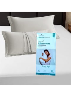Donetella Microfiber Pillowcases 2-Pcs Soft Pillow Cover(50 x 75 CM) With Envelope Closure (Without Pillow Insert),Warm Grey  - Image 4