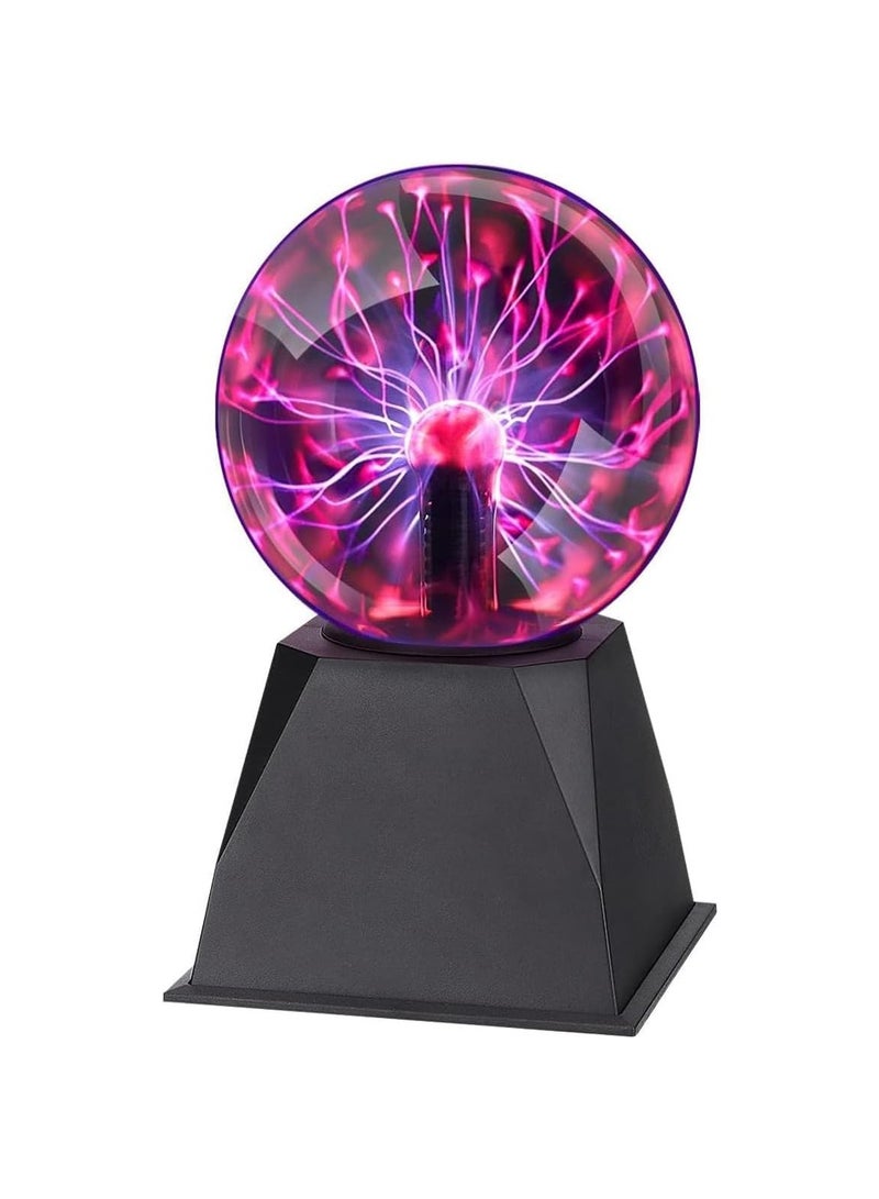 5 Inch Plasma Ball - Static Electricity in a Vacuum Pressurized Glass Globe - Nebula Thunder Lightning, Plug-in - for Parties, Decorations, Prop, Home - Image 1