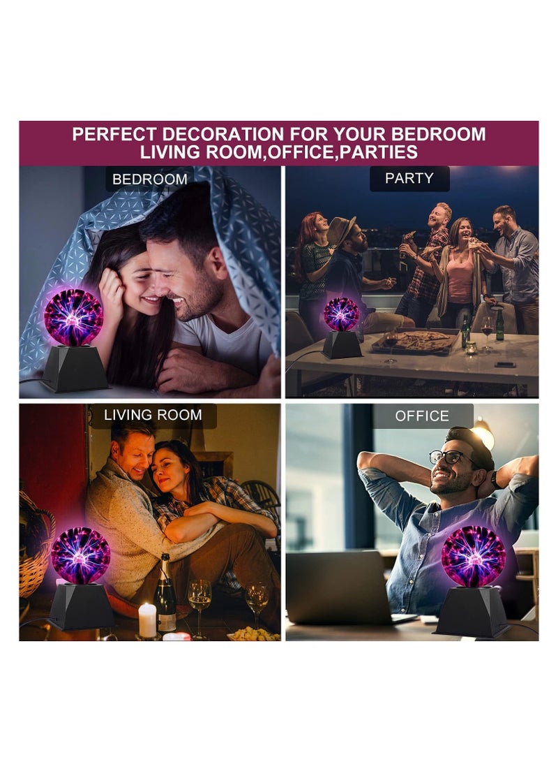 5 Inch Plasma Ball - Static Electricity in a Vacuum Pressurized Glass Globe - Nebula Thunder Lightning, Plug-in - for Parties, Decorations, Prop, Home - Image 3