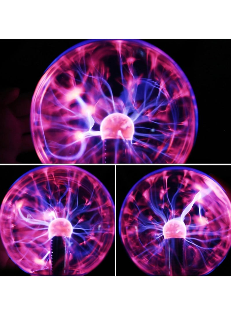 5 Inch Plasma Ball - Static Electricity in a Vacuum Pressurized Glass Globe - Nebula Thunder Lightning, Plug-in - for Parties, Decorations, Prop, Home - Image 4