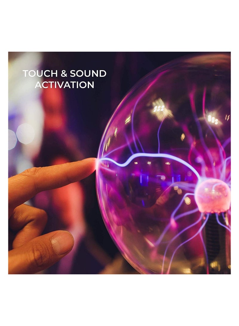 5 Inch Plasma Ball - Static Electricity in a Vacuum Pressurized Glass Globe - Nebula Thunder Lightning, Plug-in - for Parties, Decorations, Prop, Home - Image 5