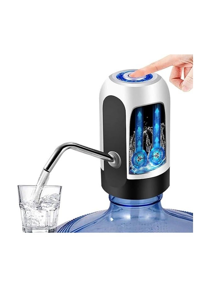 YOMYM Black Olive Automatic USB Charging Wireless Water Can Dispenser Pump for Upto 25 Litre Universal Bottle Can (Medium- Black/White)  - Image 1