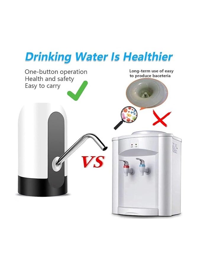 YOMYM Black Olive Automatic USB Charging Wireless Water Can Dispenser Pump for Upto 25 Litre Universal Bottle Can (Medium- Black/White)  - Image 3