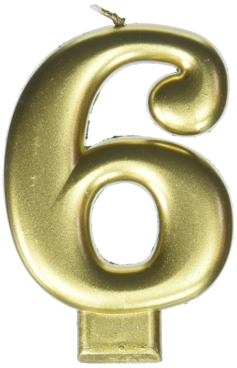 Amscan 6 Metallic Birthday Candle Gold Party Supply 1 piece
