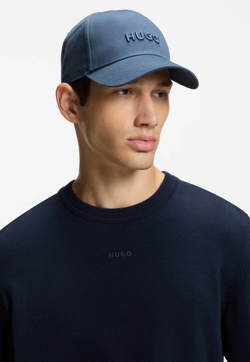 HUGO Open Blue Cotton-twill cap with logo for Men | Best Price UAE