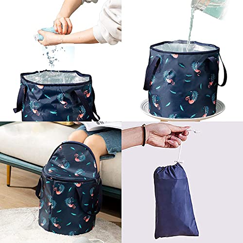 JIELUO Collapsible Bucket for Soaking Feet, Portable Travel Foot Bath Tub, Insulated Foot Bath Bag with lid，Foot Soaking Bath Basin Portable, Foot Spa Soaking Feet Home Pedicure Basin Outdoor Camping - Image 4
