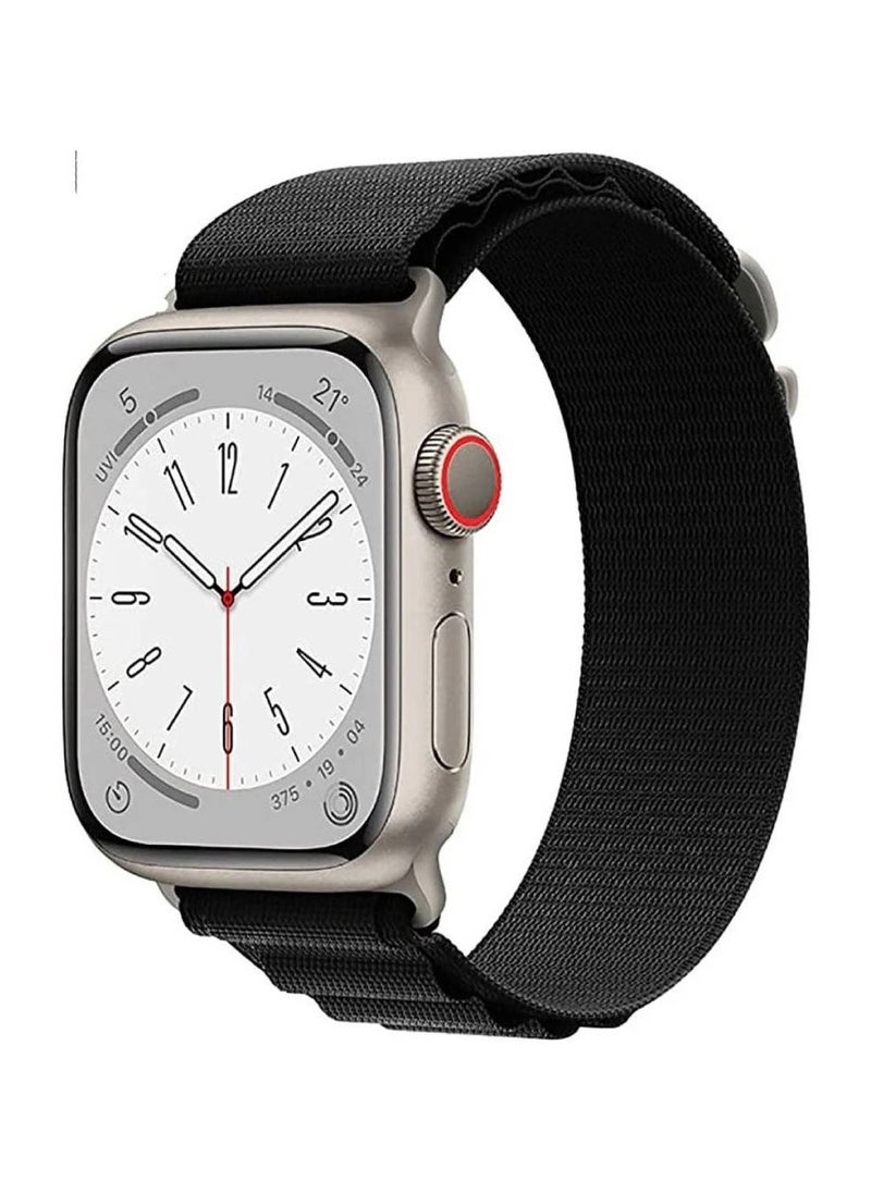 بيوينتي Watch Band Ultra Strap 42mm 44mm 45mm 49mm Alpine Loop Nylon Replacement Bands with Adjustable Sport Titanium G-hook Braided Straps for iWatch Ultra Series 8 7 SE 6 5 4 3 2 1(black) - Image 2