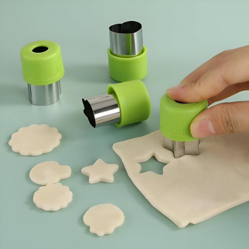 Food Prep Accessories - 9-Item Cutter Set for Fruits, Vegetables, and Pastries, Ideal for Kids' Food Art and Baking Projects in Green Color - Image 3