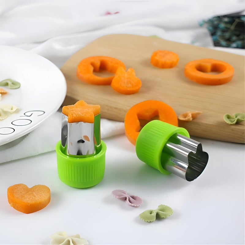 Food Prep Accessories - 9-Item Cutter Set for Fruits, Vegetables, and Pastries, Ideal for Kids' Food Art and Baking Projects in Green Color - Image 4