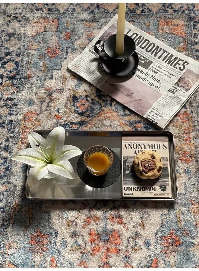 أخبار قطعتان من صينية الفولاذ المقاوم للصدأ صغيرة الحجم لتقديم البرجر والعصير والقهوة والكعك وهدايا العيد - Image 5