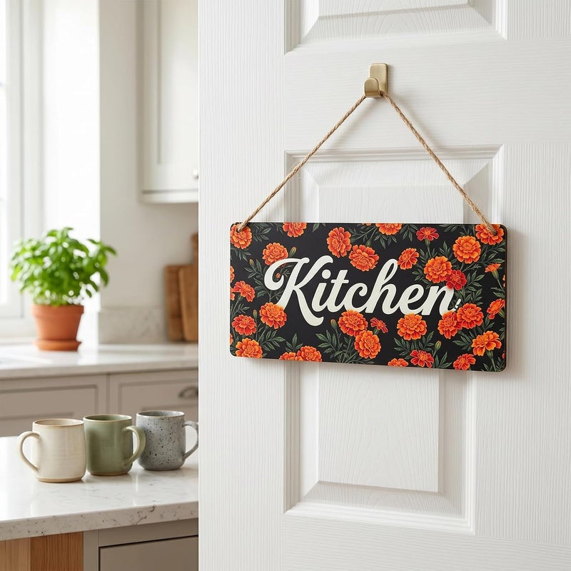 Al Raied ARS Rustic Farmhouse Kitchen Wall Decor Floral Wood Hanging Sign - Image 2
