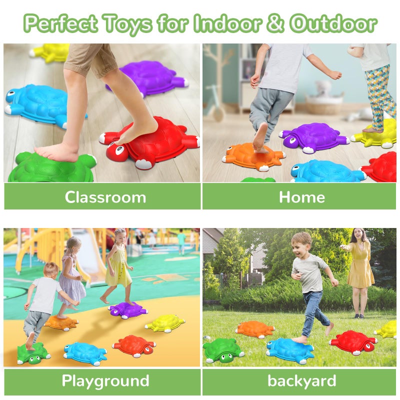 ABERLLS Stepping Stones for Kids 3 4 5 6 7 Year Old, Toddlers Turtle Balance Climbing Toys, Outdoor Indoor Sensory Play, Obstacle Course Coordination Game - Image 4