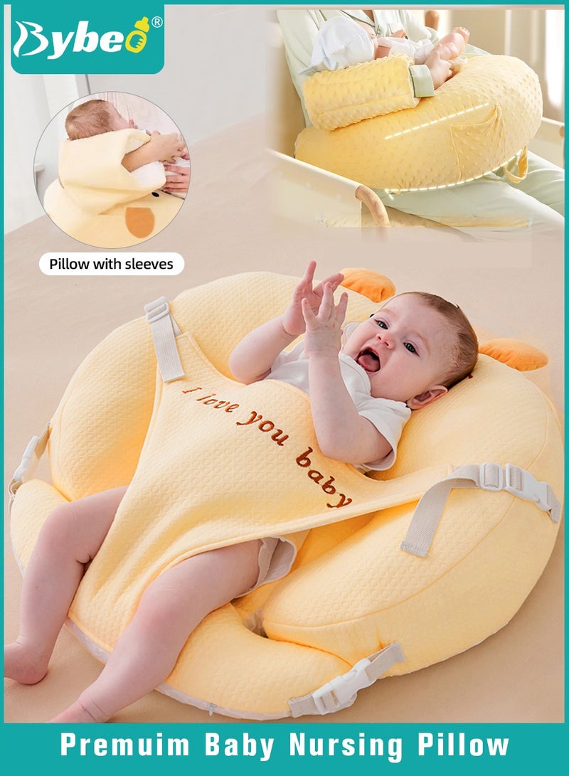 Bybeo Baby Nursing Pillow, Infant Feeding Pillow for Breastfeeding & Bottle Feeding, Newborn Incline Pillow with Anti-Spill Design, Comfortable Feeding Support for Toddlers & Sitting Support for Mothers - Image 1