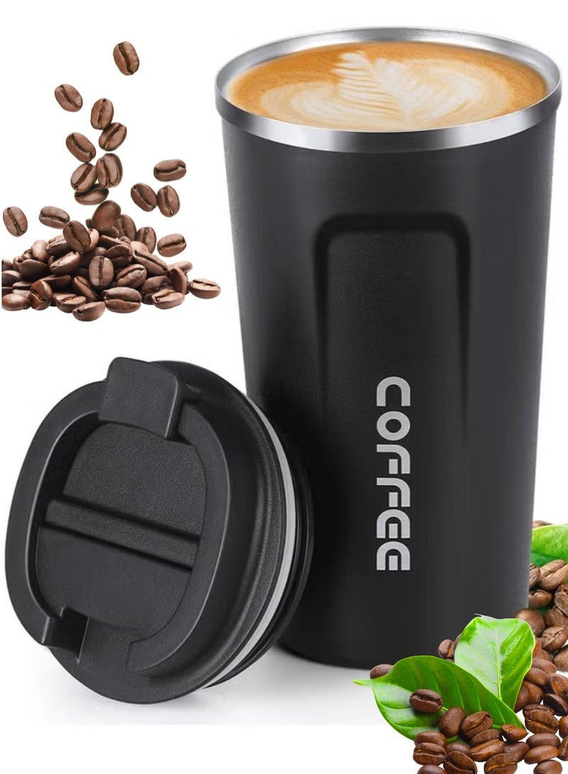 ZedAura Vacuum Insulated Travel Mug Leakproof Double Wall Stainless Steel Reusable Coffee Cup with Lid for Hot and Cold Drinks - 510 ml (17 oz) - Image 1