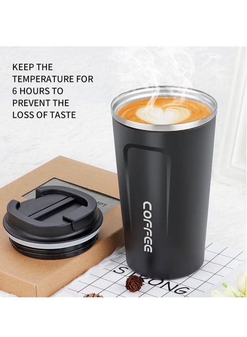 ZedAura Vacuum Insulated Travel Mug Leakproof Double Wall Stainless Steel Reusable Coffee Cup with Lid for Hot and Cold Drinks - 510 ml (17 oz) - Image 3