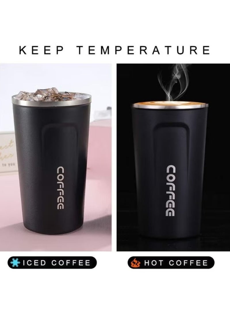 ZedAura Vacuum Insulated Travel Mug Leakproof Double Wall Stainless Steel Reusable Coffee Cup with Lid for Hot and Cold Drinks - 510 ml (17 oz) - Image 2