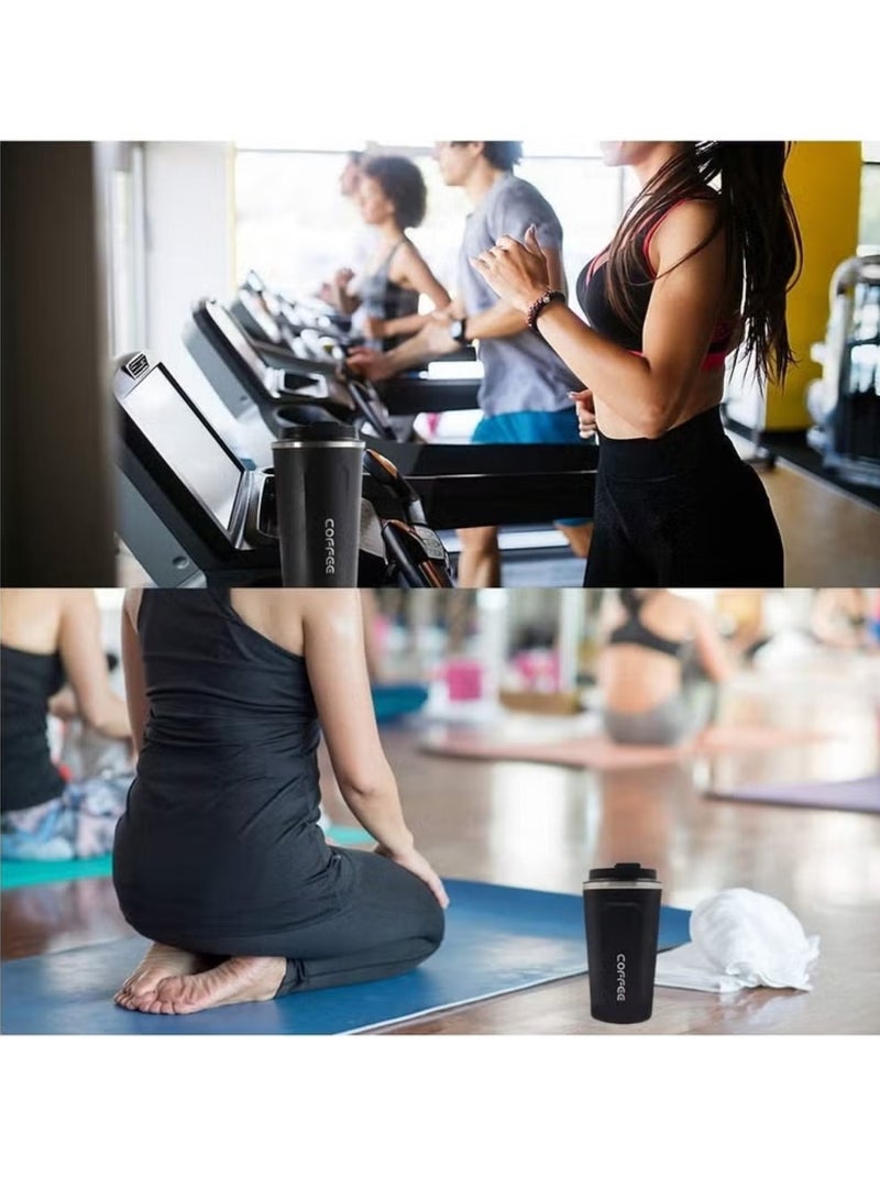 ZedAura Vacuum Insulated Travel Mug Leakproof Double Wall Stainless Steel Reusable Coffee Cup with Lid for Hot and Cold Drinks - 510 ml (17 oz) - Image 5