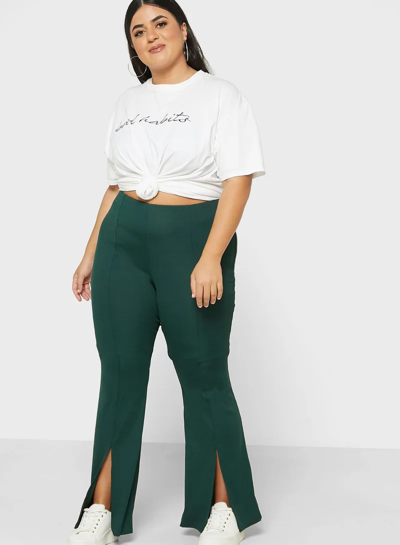 River Island Plus Slit Hem High Waist Pants