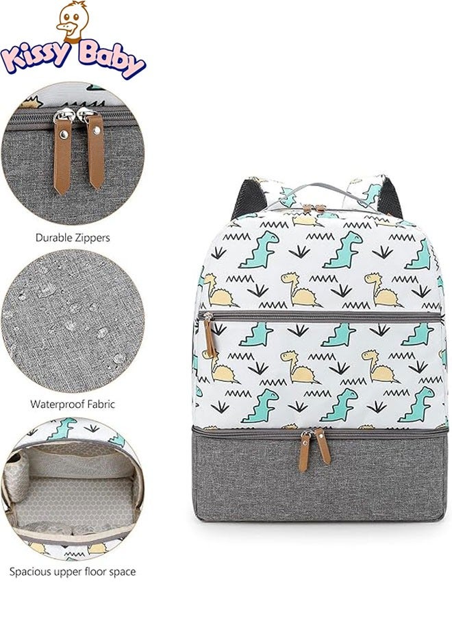 قبلة طفل حقيبة حفاضات الأطفال - حقيبة أطفال متعددة الوظائف مقاومة للماء ، حقيبة ظهر أمومة متوسطة السعة مع جيوب معزولة - حقيبة حفاضات أنيقة ومتينة - للجنسين - Image 4