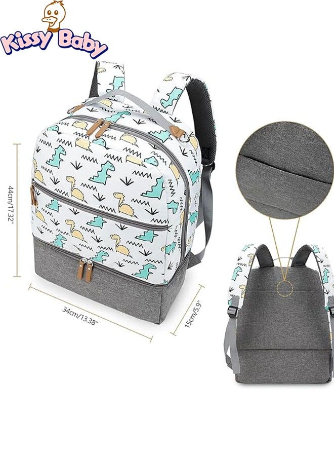 قبلة طفل حقيبة حفاضات الأطفال - حقيبة أطفال متعددة الوظائف مقاومة للماء ، حقيبة ظهر أمومة متوسطة السعة مع جيوب معزولة - حقيبة حفاضات أنيقة ومتينة - للجنسين - Image 3