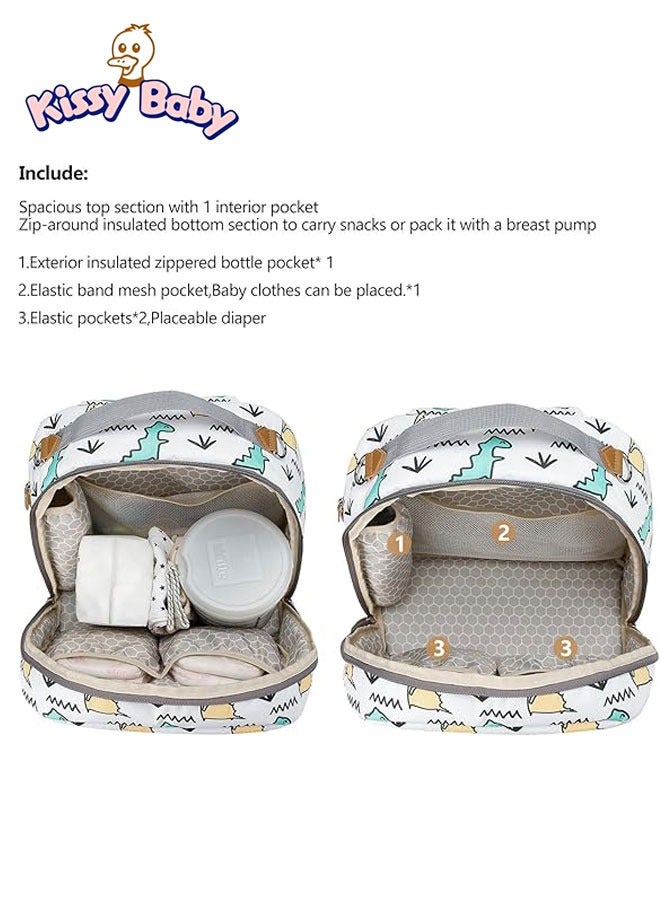 قبلة طفل حقيبة حفاضات الأطفال - حقيبة أطفال متعددة الوظائف مقاومة للماء ، حقيبة ظهر أمومة متوسطة السعة مع جيوب معزولة - حقيبة حفاضات أنيقة ومتينة - للجنسين - Image 2