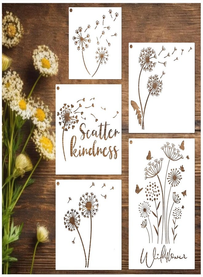 yhslmh Large Dandelion Stencils Painting on Wood Walls 14.5 X 10 inch Flower Paint Stencil Art Crafts Projects Drawing Reusable Burning Pattern on Canvas Decorating for Kids Adult (Dandelion) - Image 1