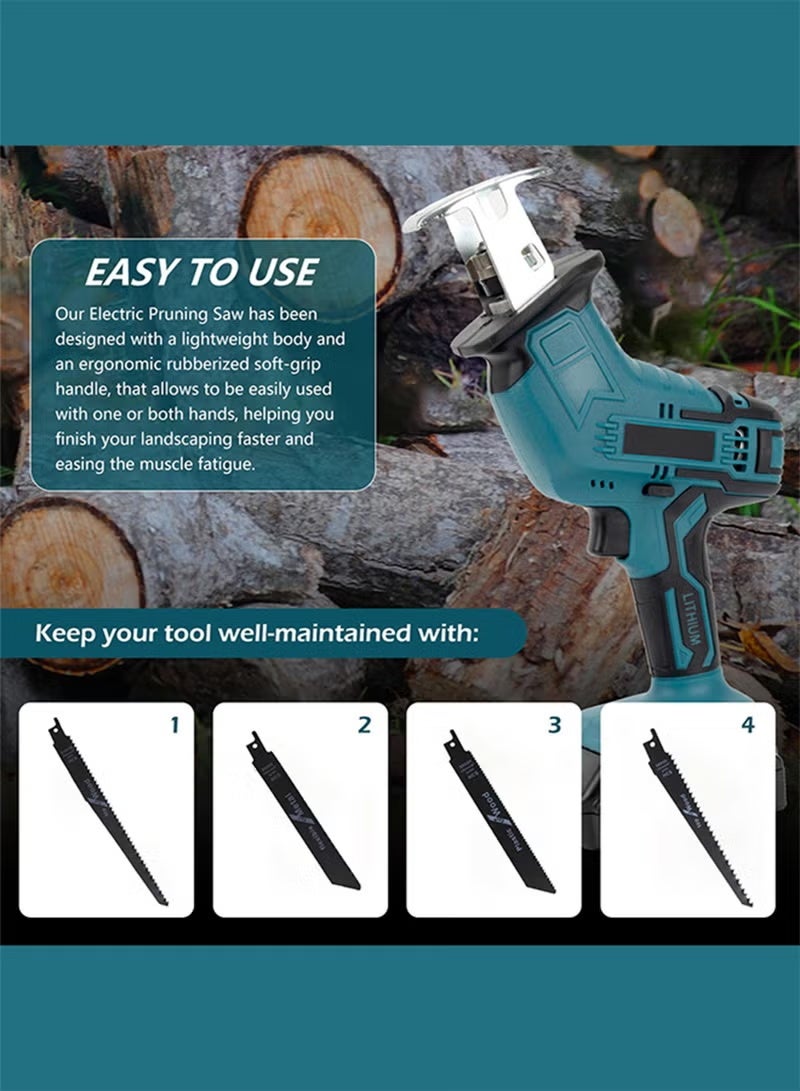 WINSEE Reciprocating Saw,48V Power Tool Cordless Reciprocating Saw Combo Set,0-3500r/min,with 2 Batteries and a Charger,8 Saw Blades,for Cutting Wood/Metal/PVC Pipes,Tools - Image 2