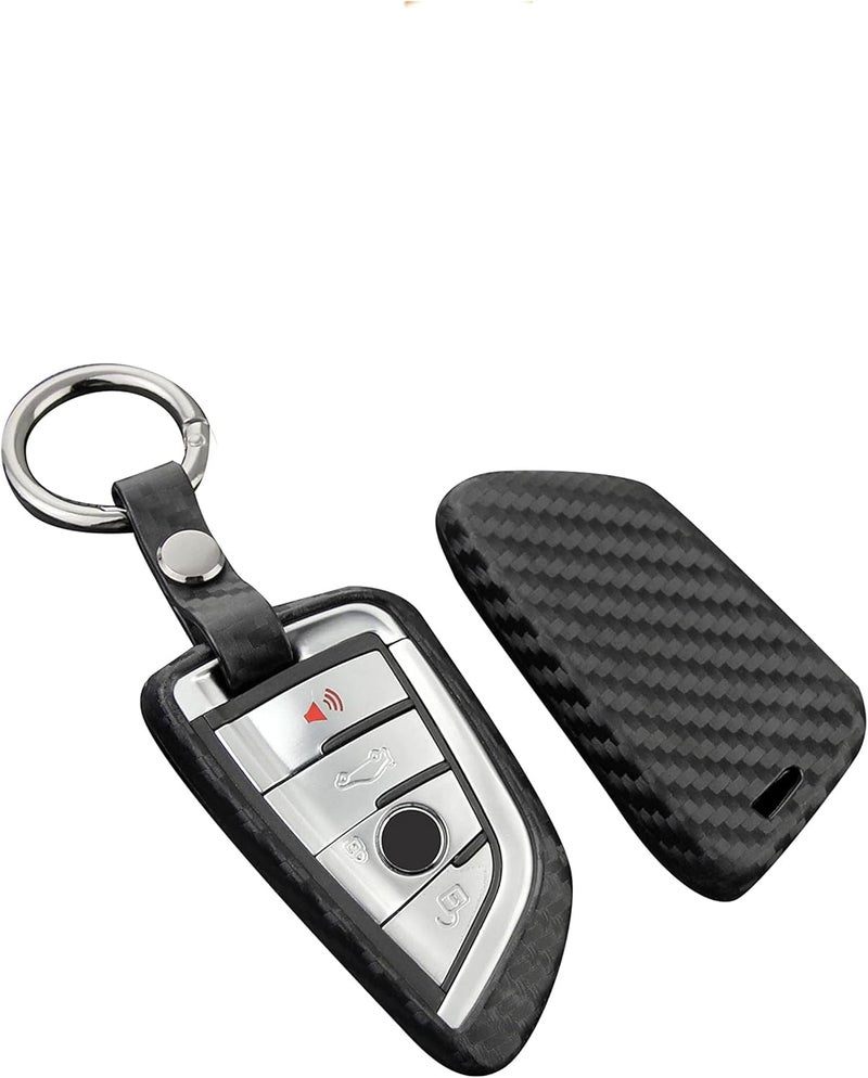 7Cylinder Carbon Fiber Key Fob Case Cover for BMW Series 1-8 and X Models - Image 1