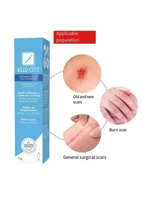 Tratamiento de las Cicatrices, جل علاج الندبات بتركيبة متطورة 15 جم، يساعد على تنعيم وتنعيم الندبات المرتفعة، ويحافظ على توازن الرطوبة في الجلد المجاور، ويقلل من تغير اللون والاحمرار والألم وعدم الراح
