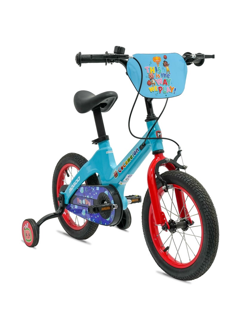 MOGOO Spark 12-Inch Kids Bike|12 Inch Wheel Size|Adjustable Seat |Training Wheels | Cocomelon Blue Color - Image 2