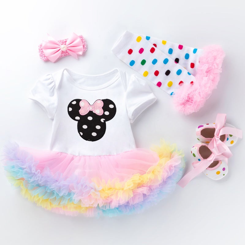 Baby holiday set Amazon wish ebay hot baby dress cartoon letter jumpsuit wholesale Cartoon miqi 