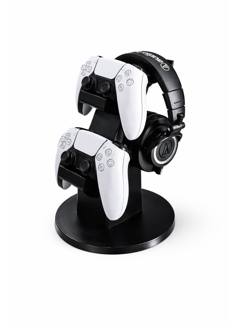 Dual Controller & Headphone Stand – Gaming Desk Organizer for PS5 Controllers (25 cm Height, 17 cm Base) - Image 1