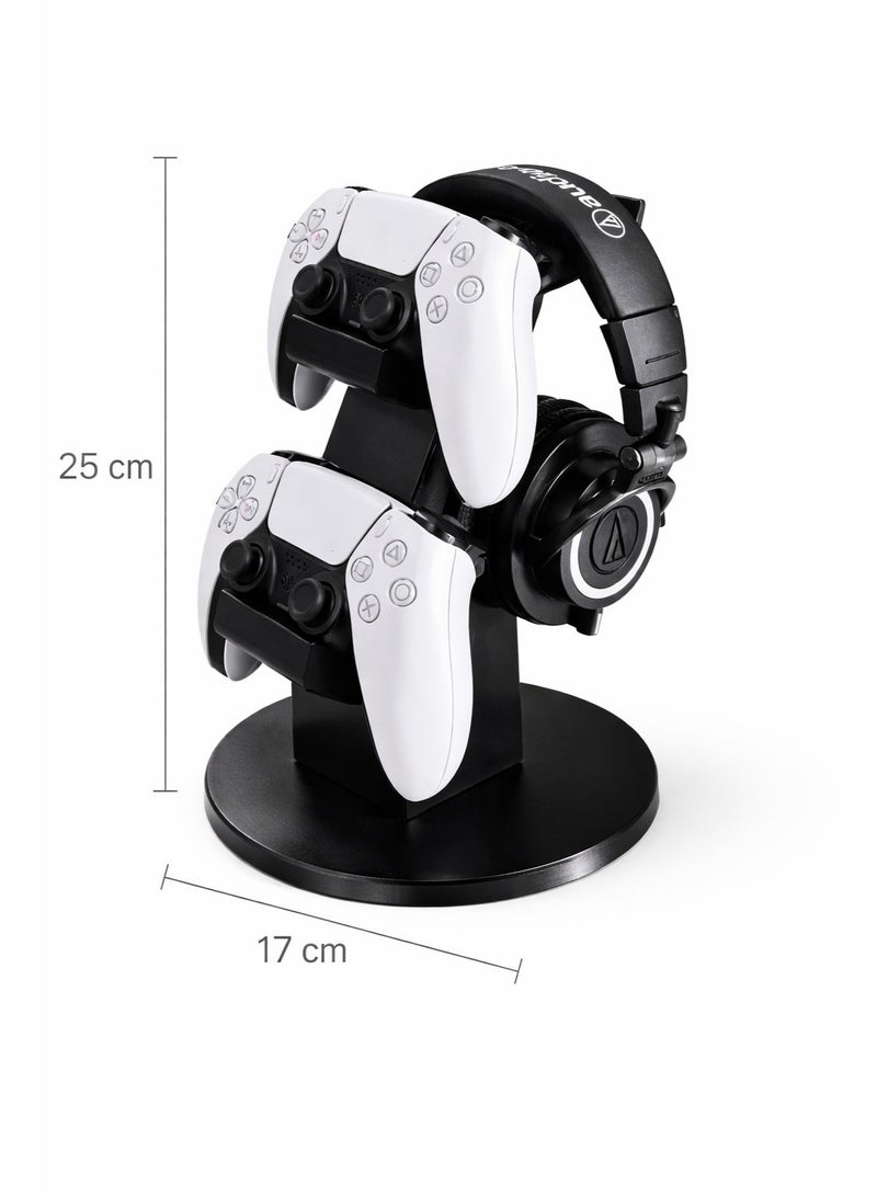 Dual Controller & Headphone Stand – Gaming Desk Organizer for PS5 Controllers (25 cm Height, 17 cm Base) - Image 3