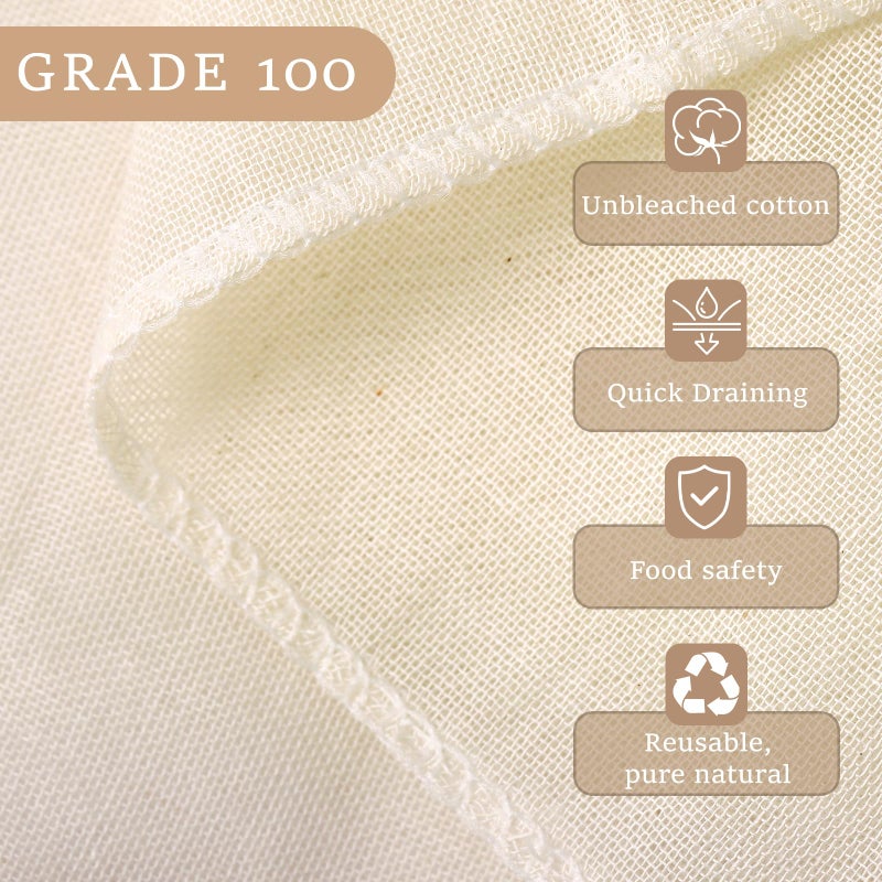 Mostdream Cheese Cloths, 3Pcs 36x36 Inch Grade 100 Precut Cheese Cloths for Straining, Cotton Unbleached, Reusable Muslin Cheesecloth for Straining, Making Yogurt, Cooking Turkey, Crafts - 9 Sq.Ft - Image 3