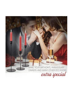 BODHI Candlesticks Candleholder – 3Pcs Matte Black Candlestick Holders – Ultra-Elegant & Sleek Taper Candle Holders – Ideal for Wedding, Holidays, housewarming gifts, home decor, romantic dinner, Chic  - Image 2
