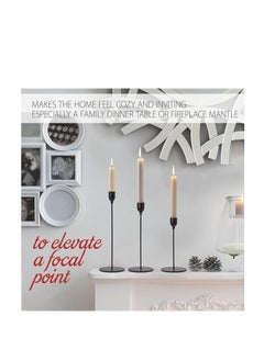 BODHI Candlesticks Candleholder – 3Pcs Matte Black Candlestick Holders – Ultra-Elegant & Sleek Taper Candle Holders – Ideal for Wedding, Holidays, housewarming gifts, home decor, romantic dinner, Chic  - Image 3
