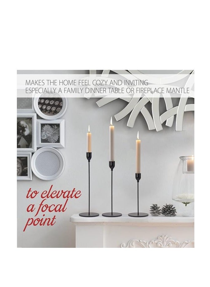 BODHI Candlesticks Candleholder – 3Pcs Matte Black Candlestick Holders – Ultra-Elegant & Sleek Taper Candle Holders – Ideal for Wedding, Holidays, housewarming gifts, home decor, romantic dinner, Chic  - Image 3