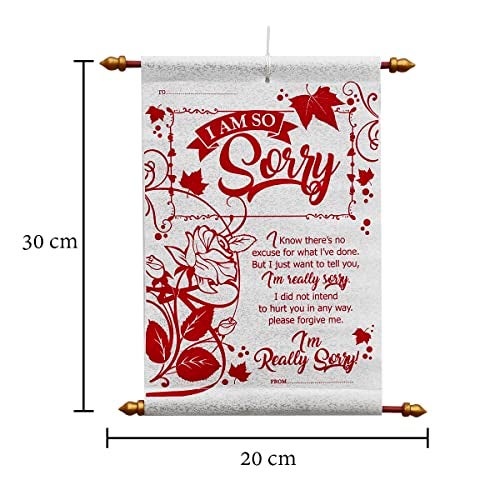 Saugat Traders Sorry Message Scroll Card - Apology Gift For Girlfriend-Wife-Friend-Girls-Boys-Husband - Red & White 30 CM - Image 3