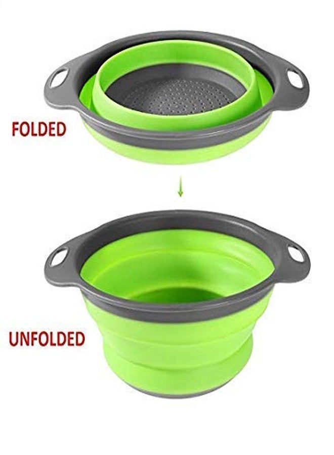 Dreamshop Kitchen Collapsible Foldable Silicone Colander Fruit Vegetable Strainer Basket - Image 2