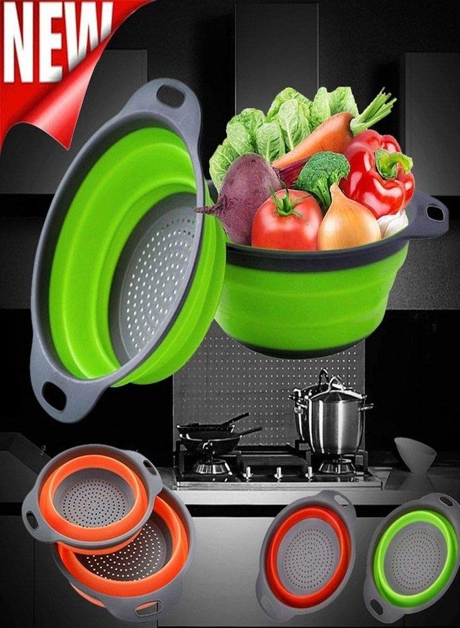 Dreamshop Kitchen Collapsible Foldable Silicone Colander Fruit Vegetable Strainer Basket - Image 4