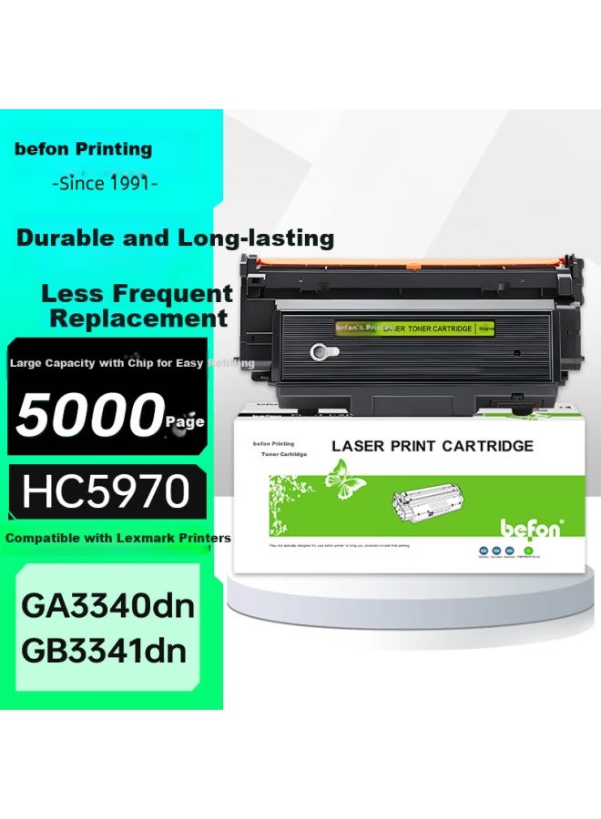 Befon Befon Hc5970 Toner Cartridge, High Capacity, Compatible With Lexmark Ga3340dn, Gb3341dn Printers, Drum Unit, Ink Cartridge, Toner Cartridge, Lexmark Ga3340dn Toner Cartridge - Image 1