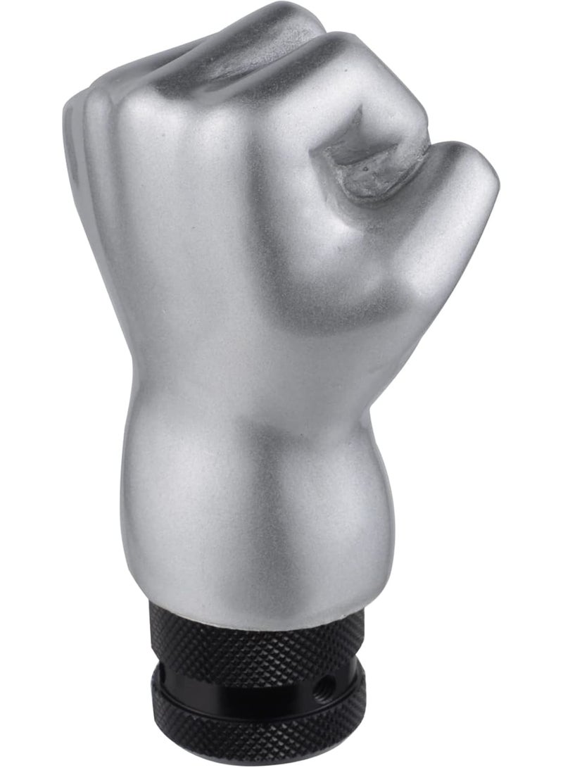 SOLARAE Fist Shift Knob, Fist Shift Knob Gear Shift Knob for Cars and Trucks, Silver Gear Lever Stick Shifter Handle for Most Manual Automatic Vehicles Truck SUV Car - Image 3