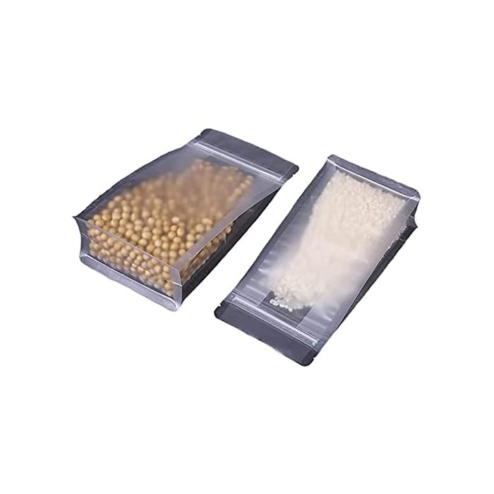 DEERA Transparent Matte Gusset/Flat Bottom Ziplock Stand Up Pouch 100x200mm Pack of 25 - Image 3