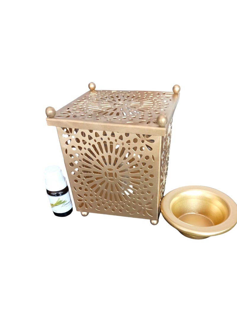 Ruvi CeramicCollections Ruvi Handicraft Aromatherapy Essential Oil Diffuser Humidifier Room Decor Lighting Cool Mist Humidifier for Bedroom Home Office Galvanized Metal with Golden Finish  - Image 3