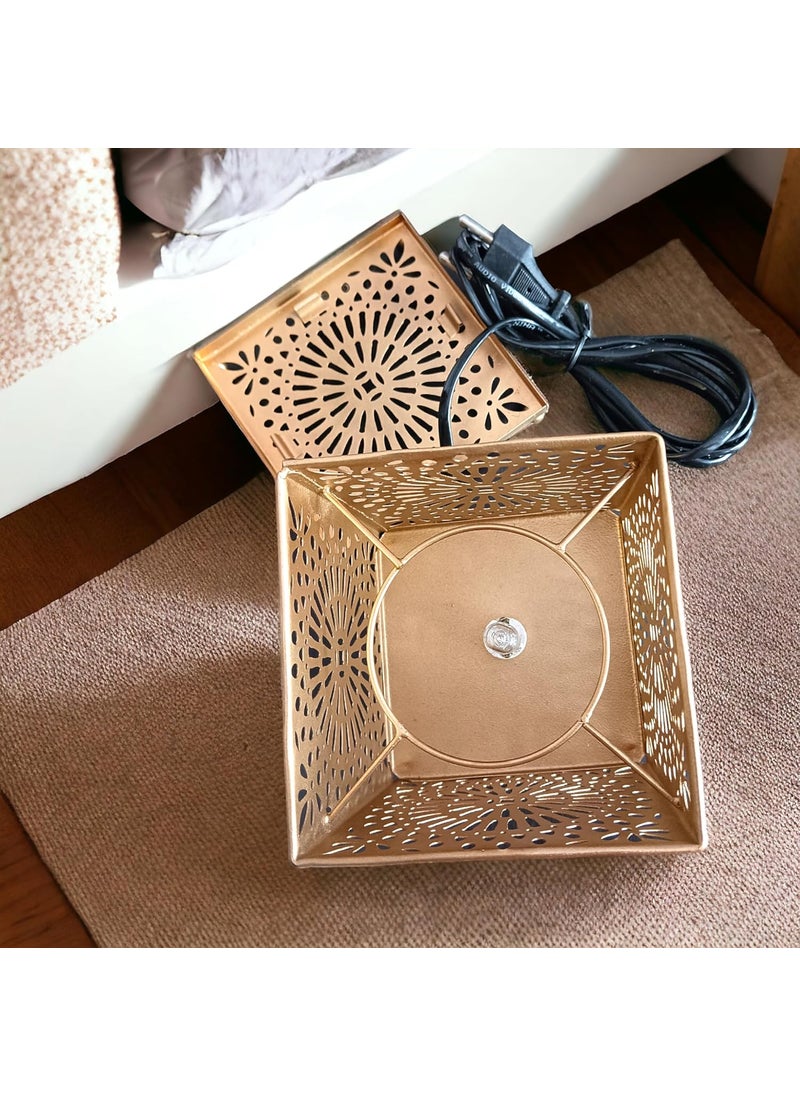 Ruvi CeramicCollections Ruvi Handicraft Aromatherapy Essential Oil Diffuser Humidifier Room Decor Lighting Cool Mist Humidifier for Bedroom Home Office Galvanized Metal with Golden Finish  - Image 2