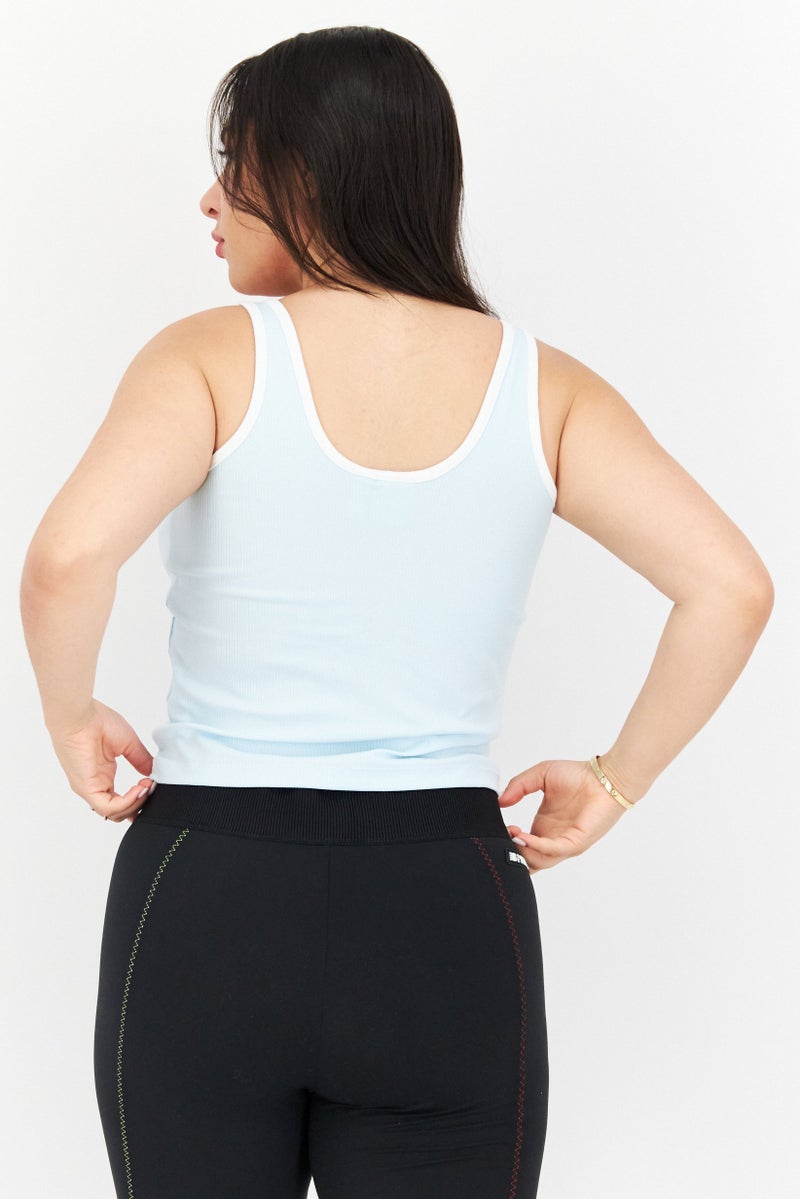 adidas Originals Women Sportswear Fit Brand Logo Training Top, Blue  - Image 4