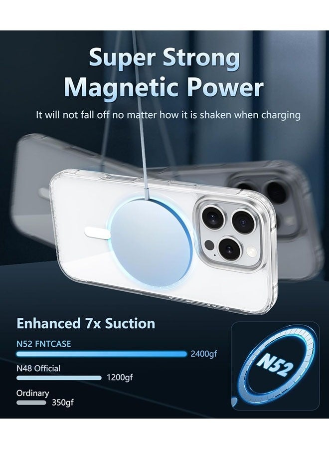 DUSALA Magnetic Case for iPhone 16 Pro Magsafe with Tempered Glass Screen Protector, Camera Protector Grade Drop Protection Clear Cover - Image 3