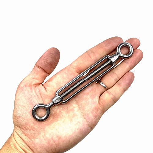 HEVERP 6Pcs M6 304 Stainless Steel Eye and Eye Turnbuckles, Shade Sail Hardware, Heavy Duty Wire Rope Tension, Antirust, O to O Turnbuckle - Image 5