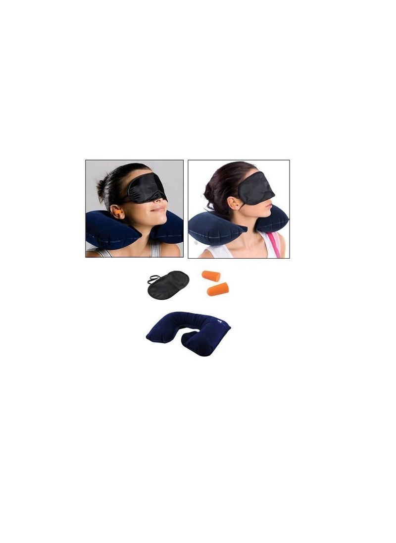 Generic Inflatable Travel Pillow With Earplug And Eye Mask  - Image 3