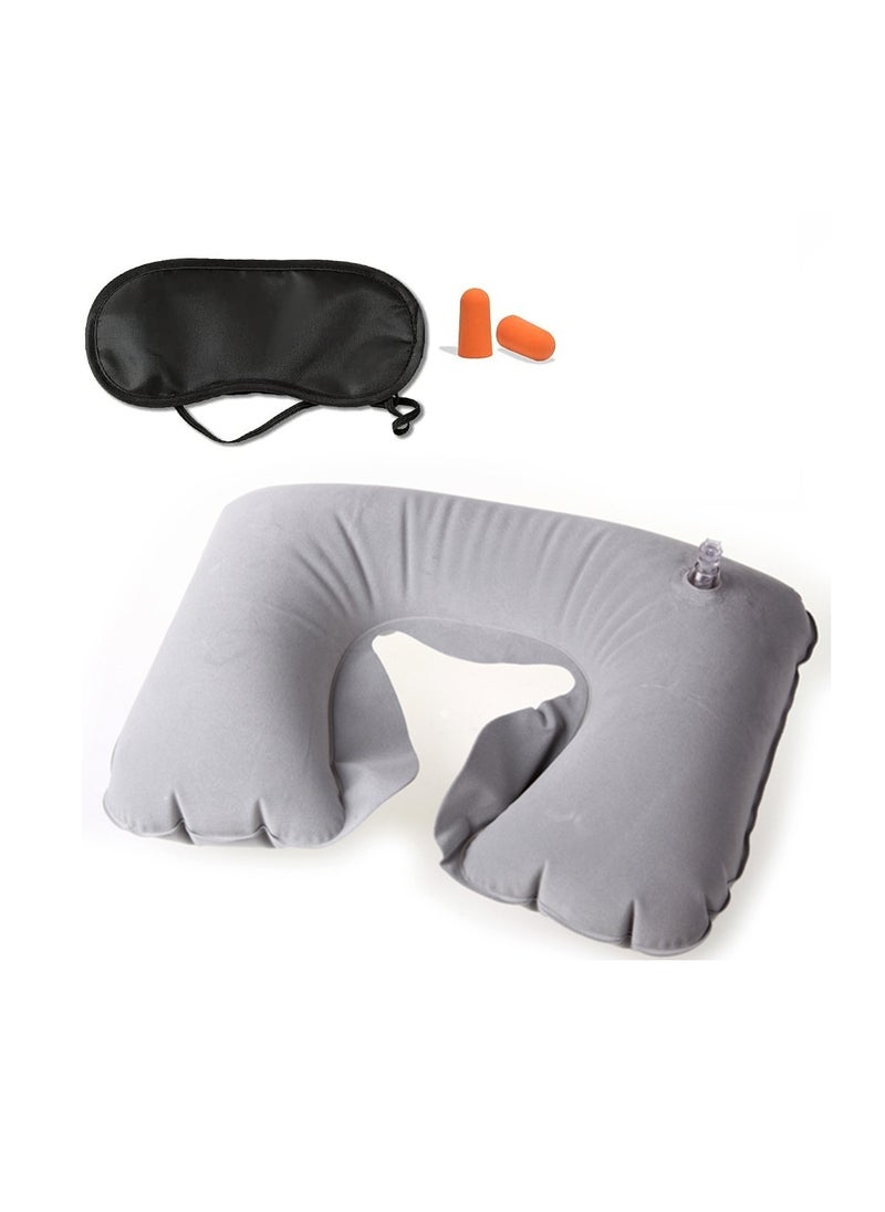 Generic Inflatable Travel Pillow With Earplug And Eye Mask  - Image 2